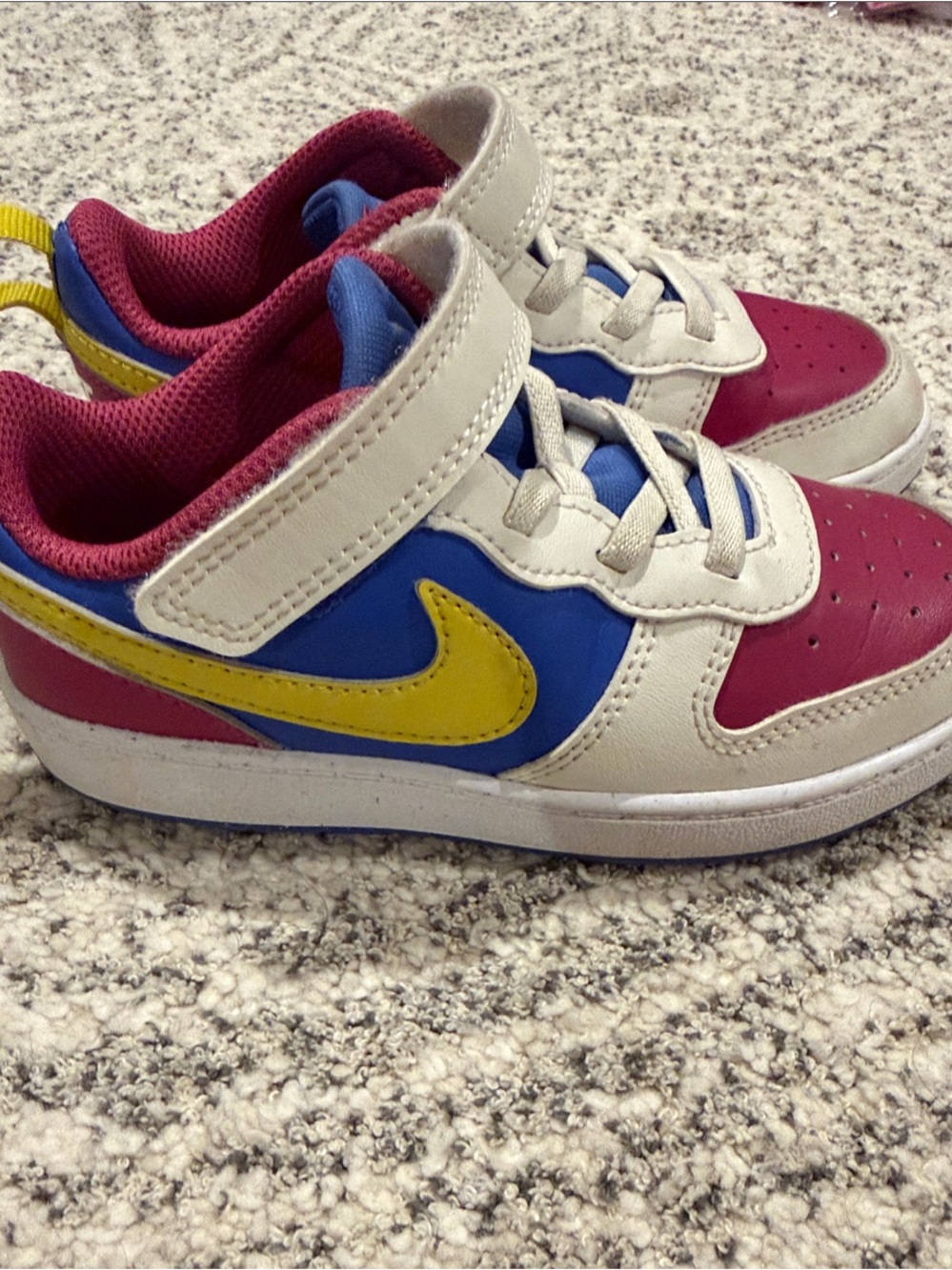 Nike Kids Colorblock Velcro Sneakers - White, Blue, Pink & Yellow